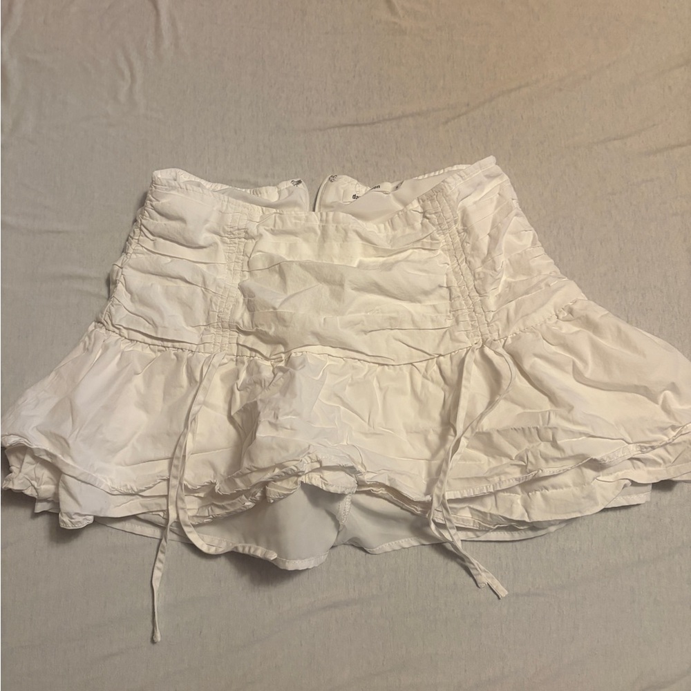 Boutique White Ruffled Mini Skirt
